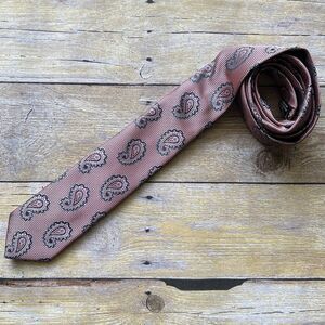 Adolfo One Size Mens Tie Orange 56”x 2”